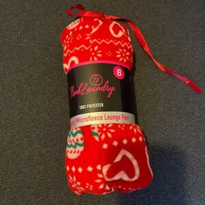 Women's Festive Red Microfleece Lounge Pants